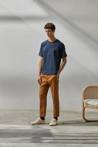Contrast Pick Stitch Trousers (Brown)