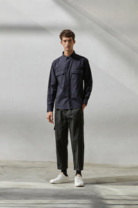 Side Pocket Ankle-Length Trousers (Dark Grey)