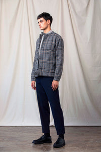 Pattern Grandad Collar Jacket