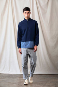 High-Necked Knit Jumper With Zip (NY)