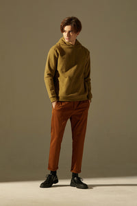 Pleated Tapered Trousers (Brown)