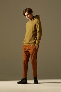 Pleated Tapered Trousers (Brown)