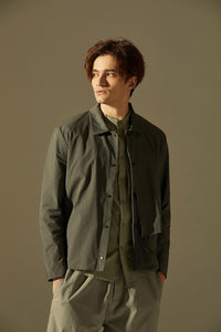 Polar Fleece Mixture Layering Jacket (Dark Grey)