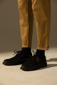 Pleated Tapered Trousers (Khaki)