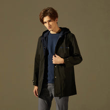 將圖片載入圖庫檢視器 Coloured Lining Hooded Coat (Black)
