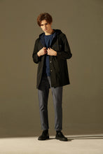 將圖片載入圖庫檢視器 Coloured Lining Hooded Coat (Black)
