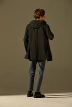 Load image into Gallery viewer, Coloured Lining Hooded Coat (Black)
