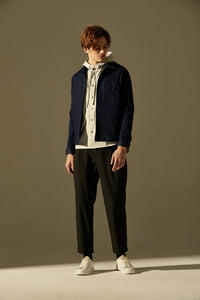 Elastic Ankle-length Trousers (Black)