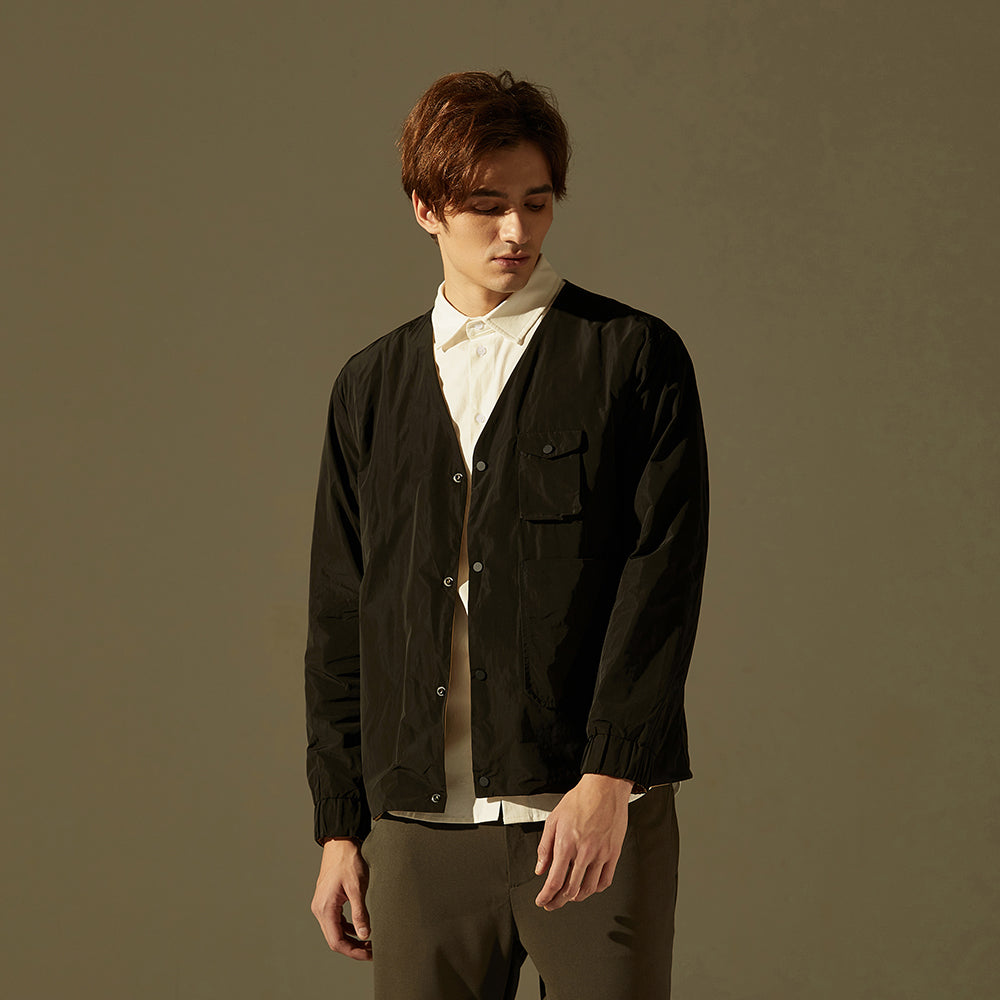 Reversible V-neck Jacket (Black)