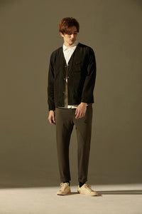 Reversible V-neck Jacket (Black)