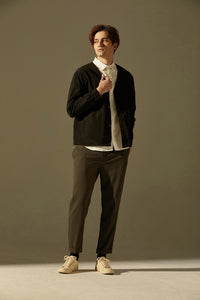 Reversible V-neck Jacket (Black)