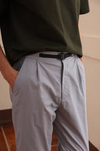 將圖片載入圖庫檢視器 Buckle Cotton Mixture Ankle Trousers (Navy)
