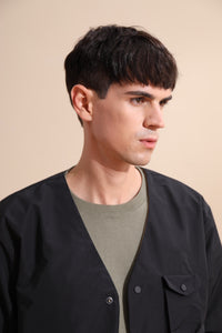 Reversible V-neck Jacket (Black)
