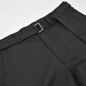Slim-Fit Cotton Trousers (Black)