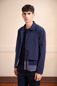 Polar Fleece Mixture Layering Jacket (Navy)