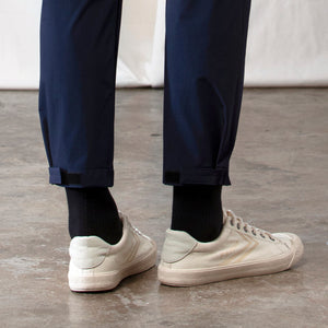 Lightweight Elastic Velcro Trousers (Dark Navy)