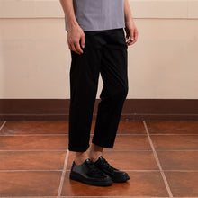 將圖片載入圖庫檢視器 Adjustable Waist Cotton Trousers (Black)
