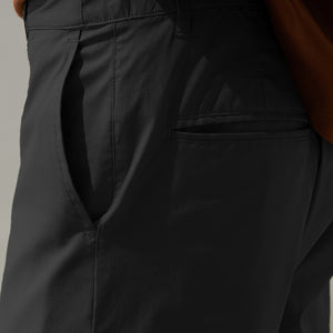 Slim-fit Trousers with Zipped Back Pocket (Black)