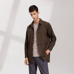 Huge Pocket Contrast Shirt (GN)