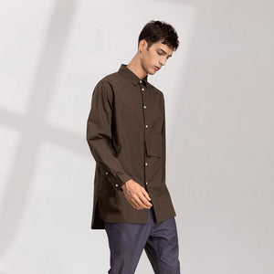 Huge Pocket Contrast Shirt (GN)