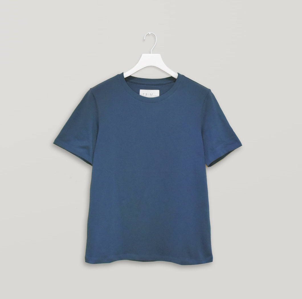 Rib-neck Cotton T-Shirt