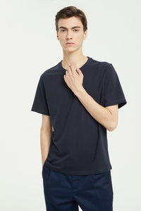 Rib-neck Cotton T-Shirt