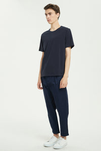 Rib-neck Cotton T-Shirt