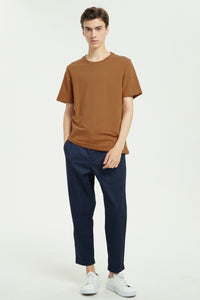 Rib-neck Cotton T-Shirt