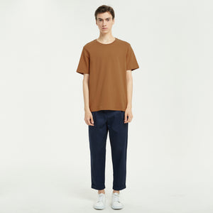 Rib-neck Cotton T-Shirt