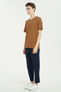 Rib-neck Cotton T-Shirt