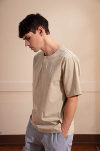Seamless Texture Cotton T-Shirt (KH)